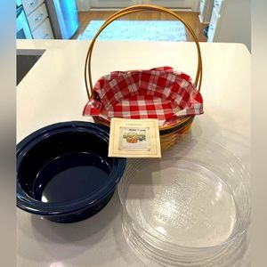Longaberger basket with ceramic insert.